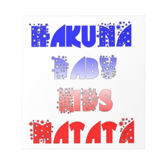 Franse Baby Kinder Hakuna Matata.png Notitieblok (Voorkant)