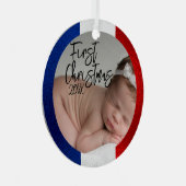 Franse Baby's Eerste Kerstmis Metalen Ornament (Voorkant Rechts)