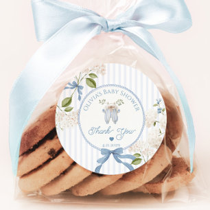 Franse babyspeelgoedlijn Baby shower Bedankt Ronde Sticker