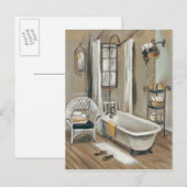 Franse badkamer met Bathtub Briefkaart (Voorkant / Achterkant)