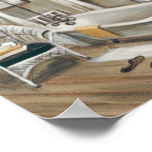 Franse badkamer met Bathtub Poster (Hoek)