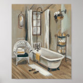 Franse badkamer met Bathtub Poster (Voorkant)