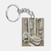 Franse badkamer met Bathtub Sleutelhanger (Voorkant Links)