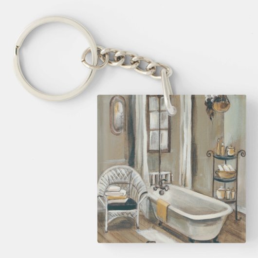 Franse badkamer met Bathtub Sleutelhanger (Voorkant)