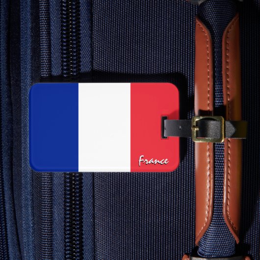 Franse Bagagelabels, patriottische Franse vlag Bagagelabel (Voorkant Insitu 4)