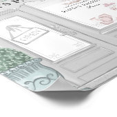 Franse bakkerij - afe Patisserie - grijze achtergr Poster (Hoek)