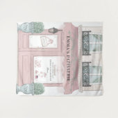 Franse bakkerij - afe Patisserie roze achtergrond Wandkleed (Voorkant (horizontaal))