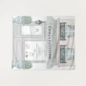 Franse Bakkerij Cafe Patisserie Grijze Achtergrond Wandkleed (Voorkant (horizontaal))