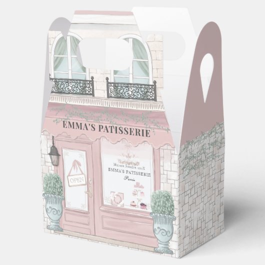 Franse bakkerij cafe patisserie roze avor box bedankdoosjes (Geopend)