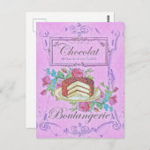  Franse bakkerij-chocolade-kake Advert Briefkaart (Voorkant / Achterkant)