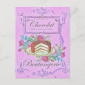  Franse bakkerij-chocolade-kake Advert Briefkaart (Voorkant)