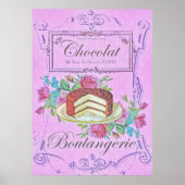  Franse bakkerij-chocolade-kake Advert Poster (Voorkant)