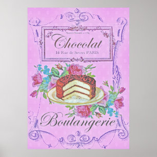 Franse bakkerij-chocolade-kake Advert Poster