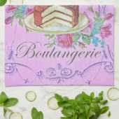  Franse bakkerij-chocolade-kake Advert Theedoek (Gevouwen)