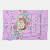  Franse bakkerij-chocolade-kake Advert Theedoek (Horizontaal)