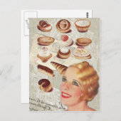 Franse bakkerij cupcake gebak desserts briefkaart (Voorkant / Achterkant)