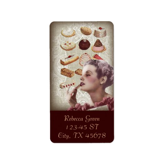 Franse bakkerij cupcake gebak desserts etiket (Voorkant)