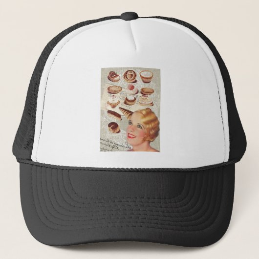 franse bakkerij cupcake gebak desserts trucker pet (Voorkant)