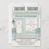 Franse bakkerij-groene drive-by Baby shower Kaart (Voorkant)