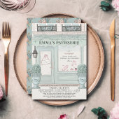 Franse bakkerij-groene drive-by Baby shower Kaart