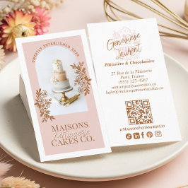 Franse bakkerij handgetekende cupcake gebakstaart  visitekaartje