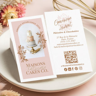 Franse bakkerij handgetekende cupcake gebakstaart  visitekaartje