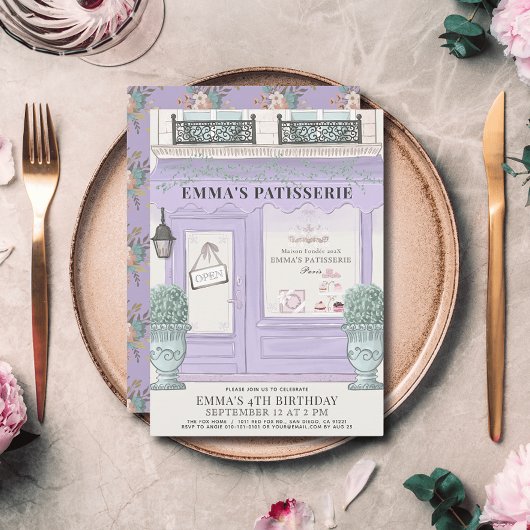 Franse bakkerij Paris Lavendel Meisje Verjaardag Kaart