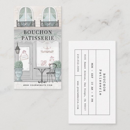 Franse bakkerij Patisserie Cafe Gray Visitekaartje (Voorkant / Achterkant)