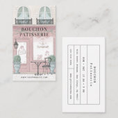 Franse bakkerij Patisserie Cafe roze Visitekaartje (Voorkant / Achterkant)