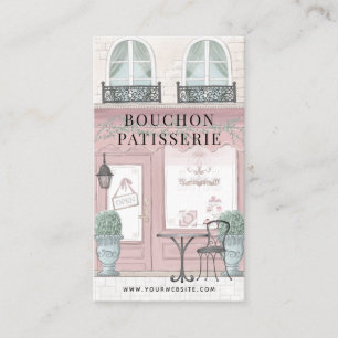 Franse bakkerij Patisserie Cafe roze Visitekaartje