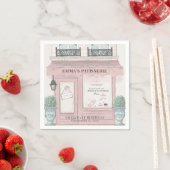 Franse bakkerij Patisserie Parijs roze 1 geboorted Servet (Insitu)