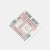 Franse bakkerij Patisserie Parijs roze 1 geboorted Servet (Hoek)