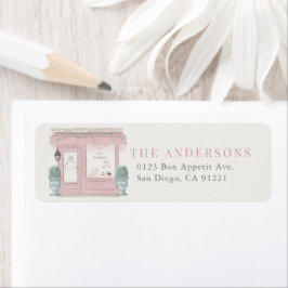 Franse bakkerij Patisserie Parijs roze verjaardag Etiket