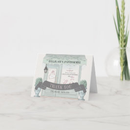 Franse bakkerij Patisserie Paris Green Bat Mitswa Bedankkaart