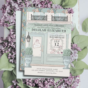 Franse bakkerij Patisserie Paris Green Bat Mitswa Kaart