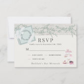 Franse bakkerij Patisserie Paris Green Bat Mitswa RSVP Kaartje (Voorkant)