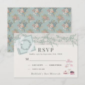 Franse bakkerij Patisserie Paris Green Bat Mitswa RSVP Kaartje (Voorkant / Achterkant)