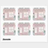 Franse bakkerij Patisserie Paris Pink Bat Mitswa Vierkante Sticker (Vel)