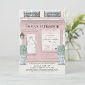 Franse bakkerij Patisserie Paris roze Baby shower Kaart (Staand voorkant)