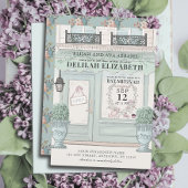 Franse bakkerij Patisserie QR Green Bat Mitzvah Kaart