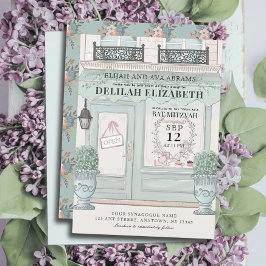 Franse bakkerij Patisserie QR Green Bat Mitzvah Kaart