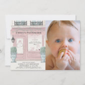 Franse bakkerij Patisserie Roze 1ste verjaardag Fo Kaart (Voorkant)