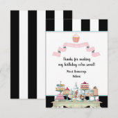 Franse Bakkerij Sweet Treats Verjaardag Dank u kaa Bedankkaart (Voorkant / Achterkant)