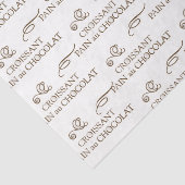 Franse bakkerijbont Chocolade Croissant Wrap Tissuepapier (Detail)