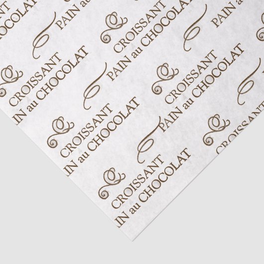 Franse bakkerijbont Chocolade Croissant Wrap Tissuepapier (Detail)