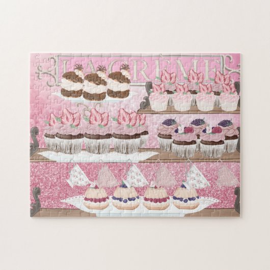 Franse bakkerijwinkel - Cupcake Shelly Cute Legpuzzel (Horizontaal)