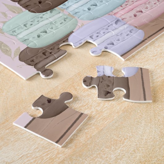 Franse bakkerijwinkel Pastries Macarons Tortes Legpuzzel (Zijkant)