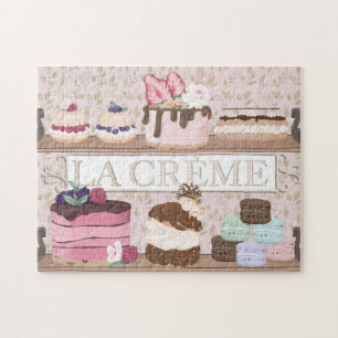 Franse bakkerijwinkel Pastries Macarons Tortes Legpuzzel