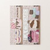 Franse bakkerijwinkel Pastries Macarons Tortes Legpuzzel (Verticaal)