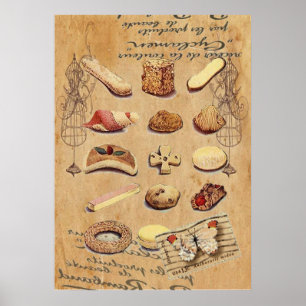 franse bakkersgebak koekjes dessert poster